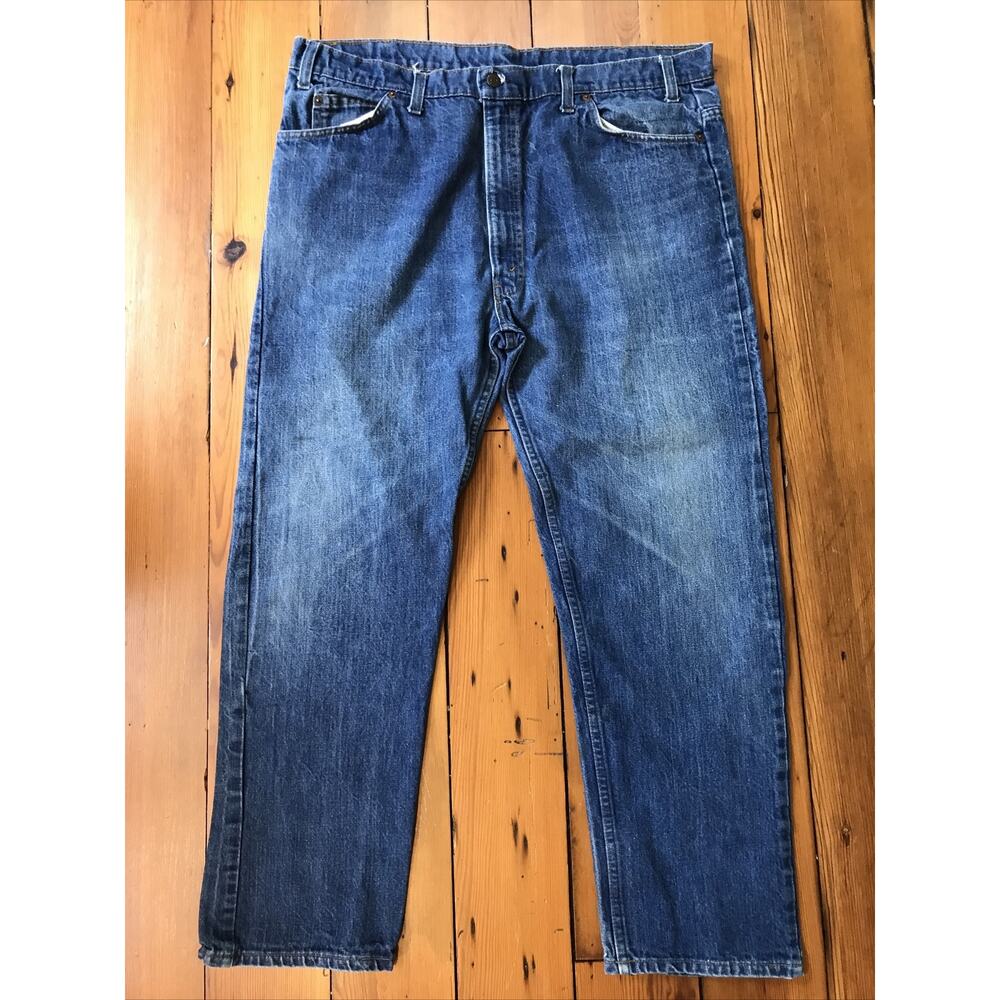 Vtg Levis USA Made Original Mens Dark Wash Straight Leg Blue Jeans 42x30 42